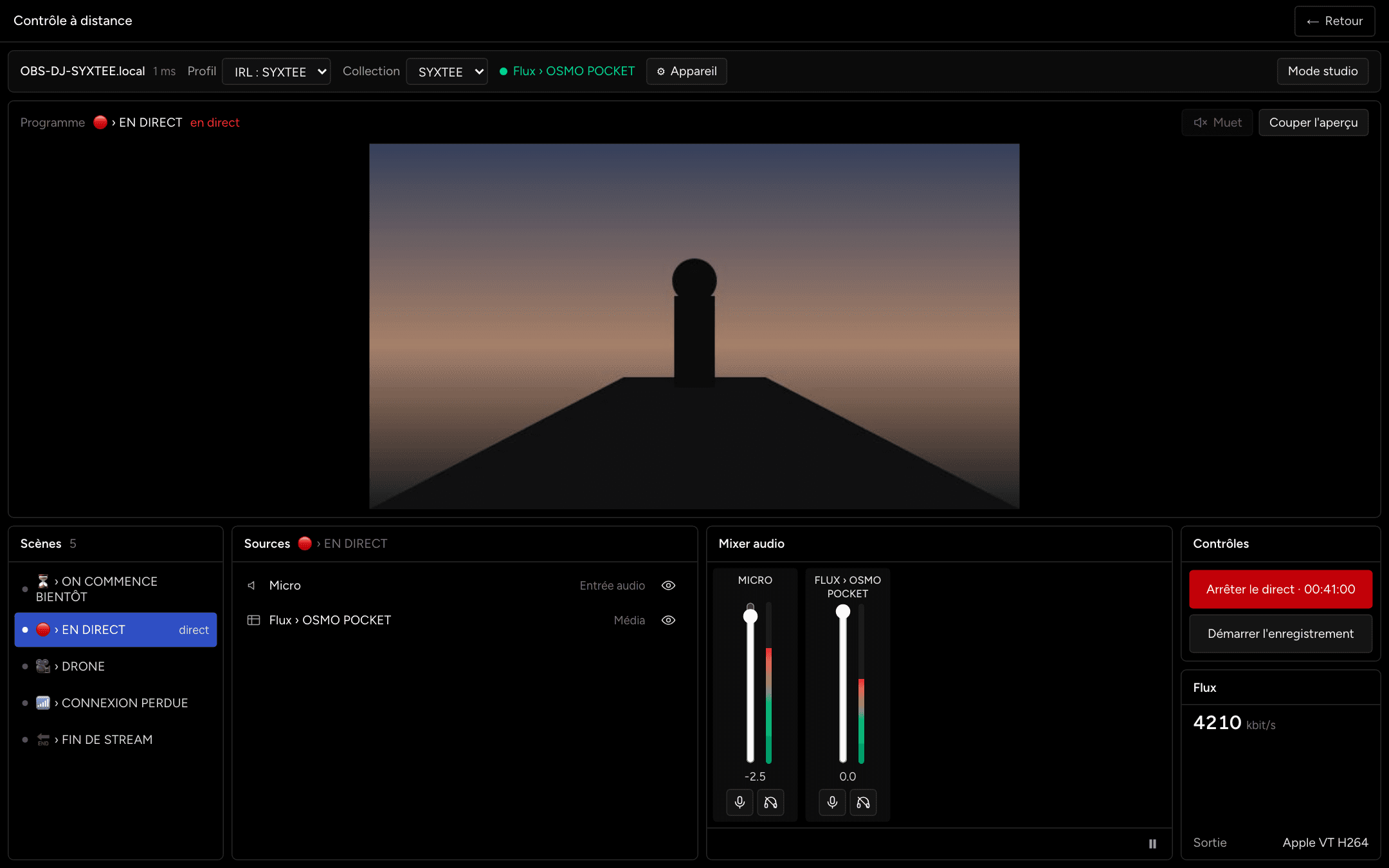 Console de contrôle à distance sur ordinateur